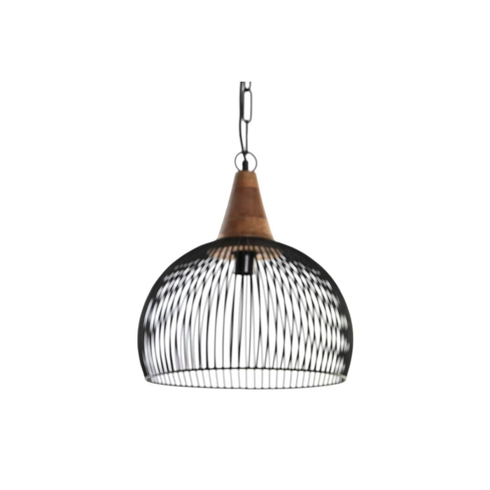 Ceiling Light DKD Home Decor Natural Black Metal Wood 50 W 36 x 36 x 40 cm