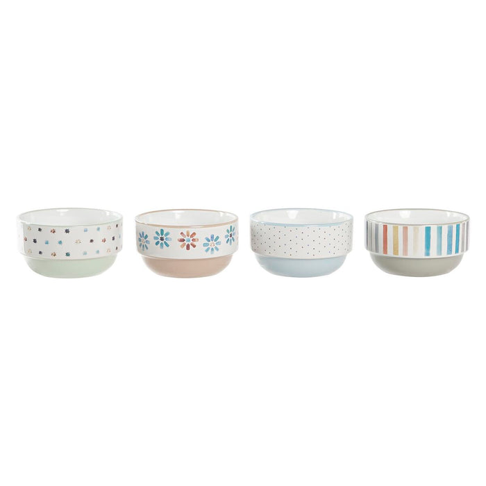Set of bowls DKD Home Decor Stoneware 460 ml 12 x 12 x 6,5 cm (4 Units)