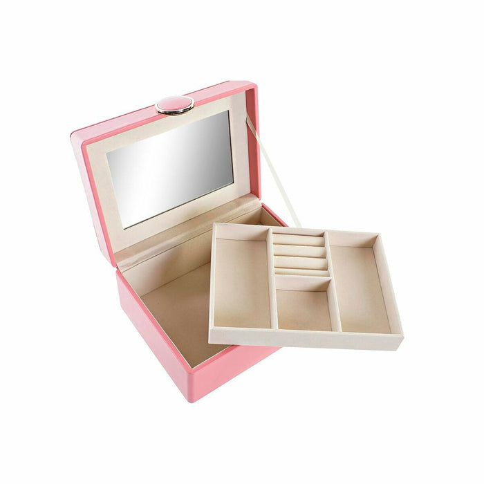 Jewelry box DKD Home Decor Pink MDF Wood 17 x 13 x 8,5 cm