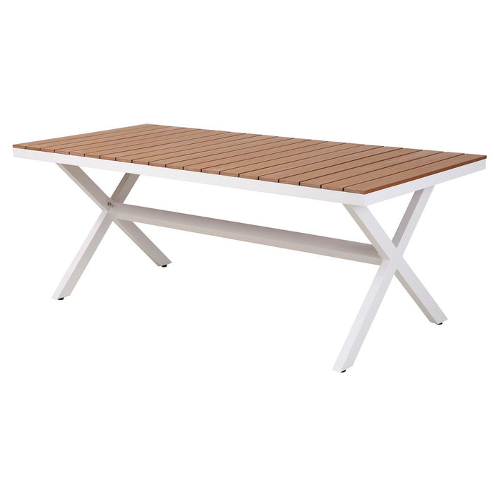 Dining Table DKD Home Decor Exterior Resin Aluminium 200 x 90 x 75 cm