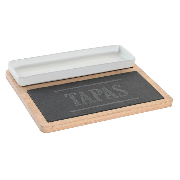 Appetizer Set DKD Home Decor 24 x 7 x 2,5 cm Natural Black Board