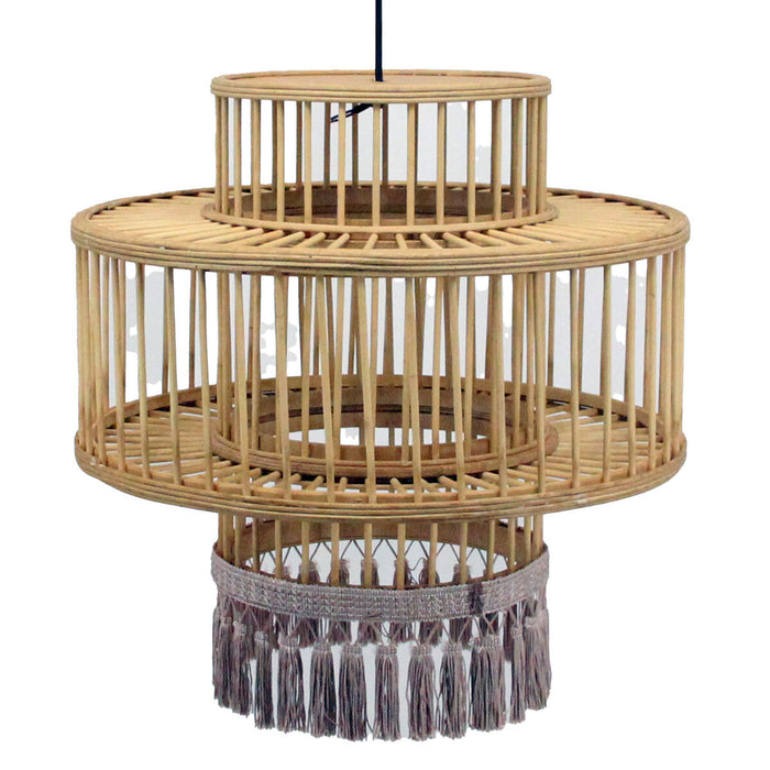 Ceiling Light DKD Home Decor Brown Beige 50 W Fringe Urban 220 V 45 x 45 x 46 cm