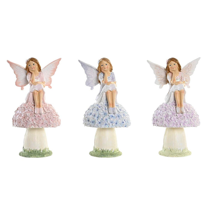 Decorative Figure DKD Home Decor Blue Pink Lilac Fairy 9,5 x 8 x 17 cm (3 Pieces)