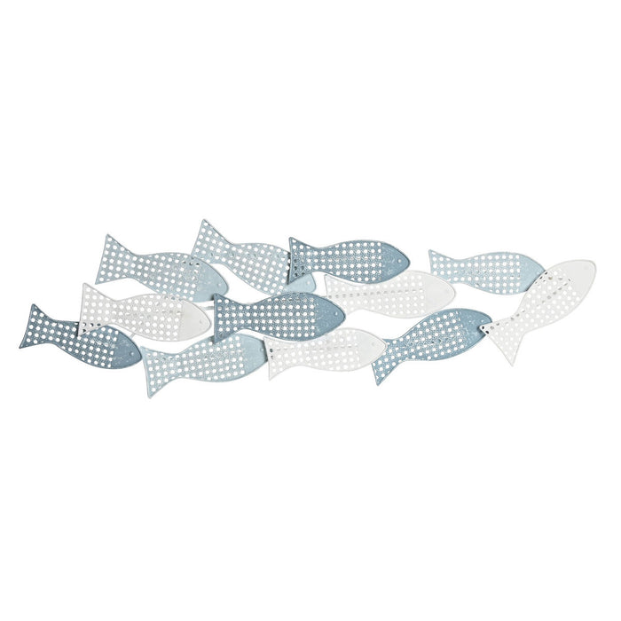 Wall Decoration DKD Home Decor Blue White Mediterranean Fish 100 x 5 x 30 cm