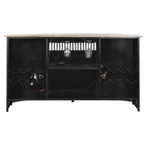 Occasional Furniture DKD Home Decor BAR White Brown Black Aluminium Iron Mango wood 157 x 52 x 90 cm