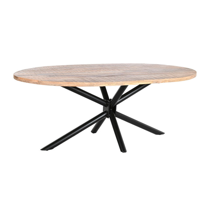 Dining Table DKD Home Decor Natural Black Metal Mango wood 200 x 100 x 76 cm