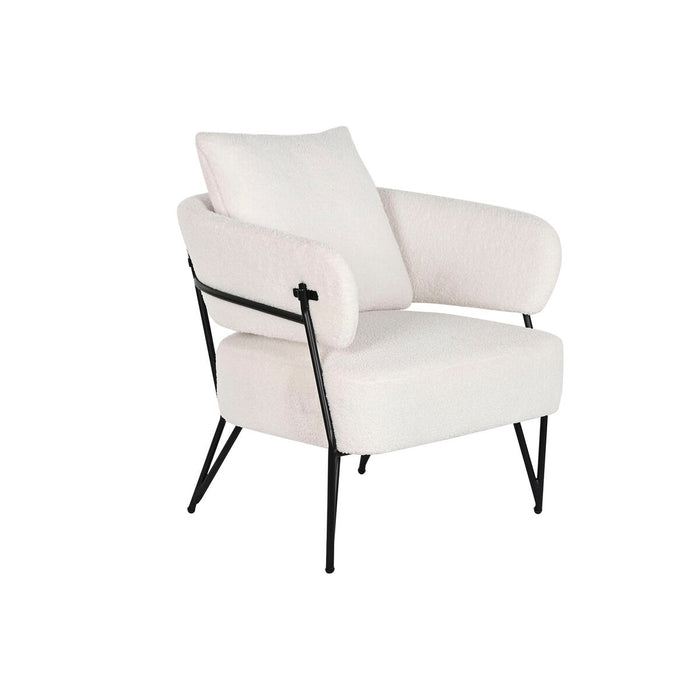 Armchair DKD Home Decor White Polyester Metal 70 x 67 x 86 cm