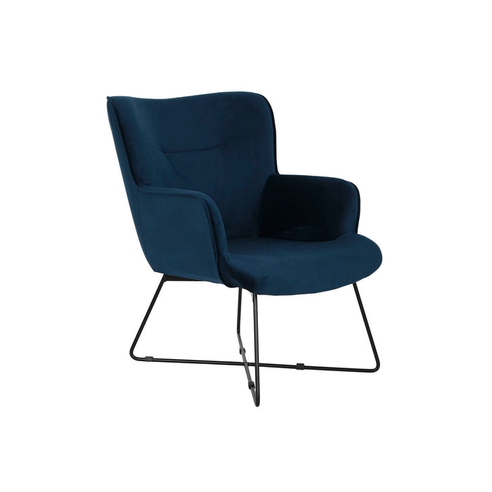 Armchair DKD Home Decor Blue Black Metal 68 x 76 x 90 cm