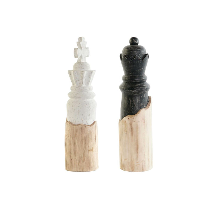 Decorative Figure DKD Home Decor White Brown Black Chess Pieces Loft 12 x 12 x 48 cm (2 Units)