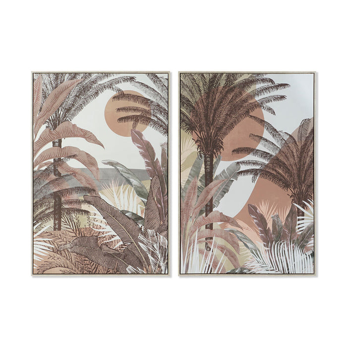 Painting DKD Home Decor 84 x 4,5 x 123 cm Palms Colonial (2 Units)