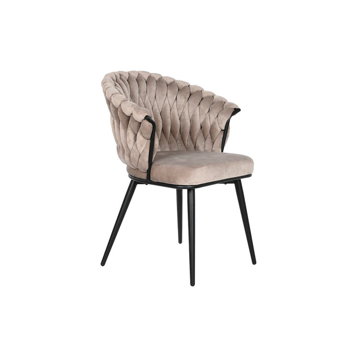 Chair DKD Home Decor Black Beige 60 x 66 x 84 cm 66 x 60 x 84 cm