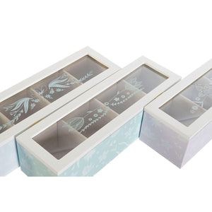 Box for Infusions DKD Home Decor Blue Green Lilac Crystal MDF Wood (3 Units)