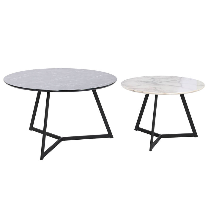 Set of 2 tables DKD Home Decor Black 80 x 80 x 47,5 cm