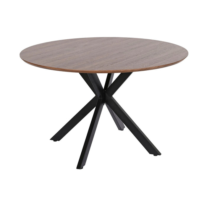 Dining Table Home ESPRIT Brown Black Iron MDF Wood 120 x 120 x 75 cm