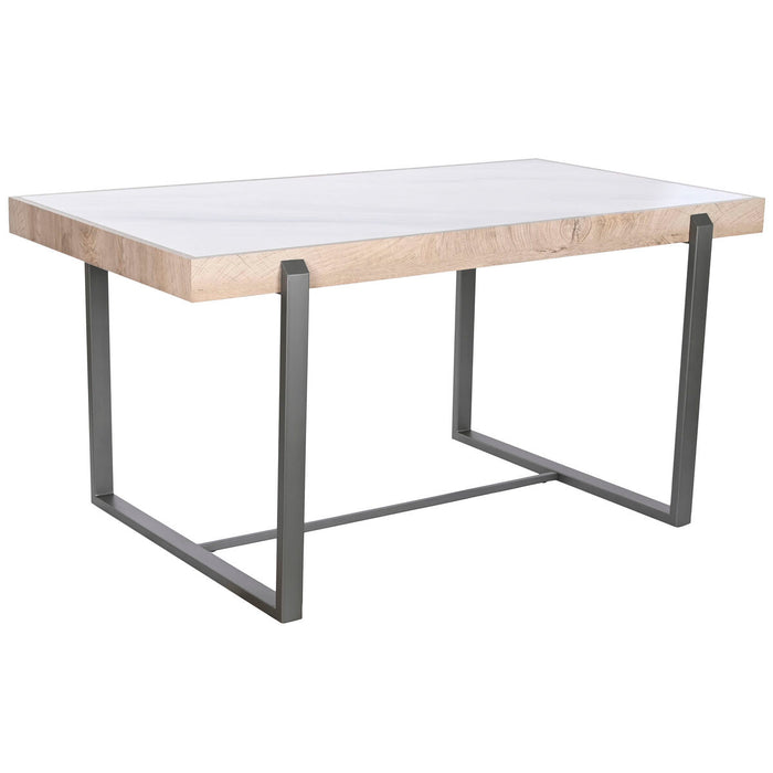 Dining Table Home ESPRIT White Grey Natural Metal 150 x 85 x 75 cm