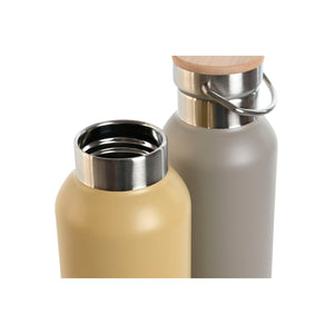 Thermal Bottle Home ESPRIT Beige Grey 500 ml (2 Units)