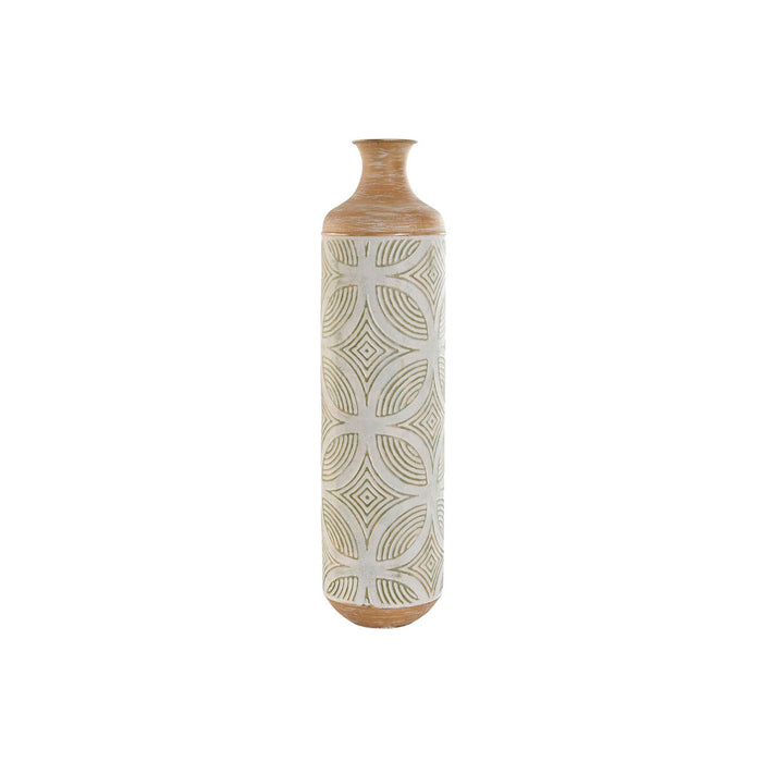 Vase Home ESPRIT Green Beige Natural Metal Tropical 18 x 18 x 66 cm