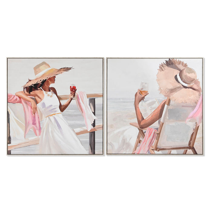 Painting Home ESPRIT Hat Mediterranean 80 x 3,5 x 80 cm (2 Units)