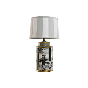 Desk lamp Home ESPRIT White Black Grey Golden Porcelain 29 x 29 x 51 cm