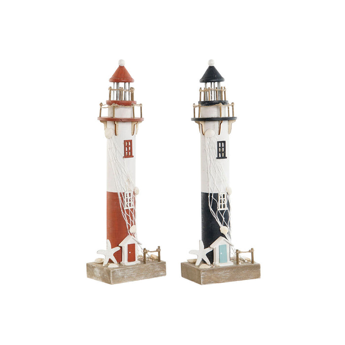 Decorative Figure Home ESPRIT Blue White Red 11 x 7,5 x 36,5 cm (2 Units)