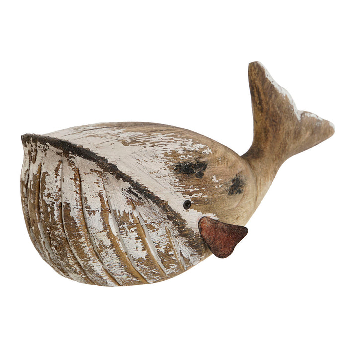 Decorative Figure Home ESPRIT White Natural Whale Aged finish 22,5 x 10,5 x 12,5 cm