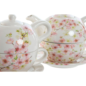 Teapot Home ESPRIT White Pink Light Pink Dolomite 750 ml (2 Units)
