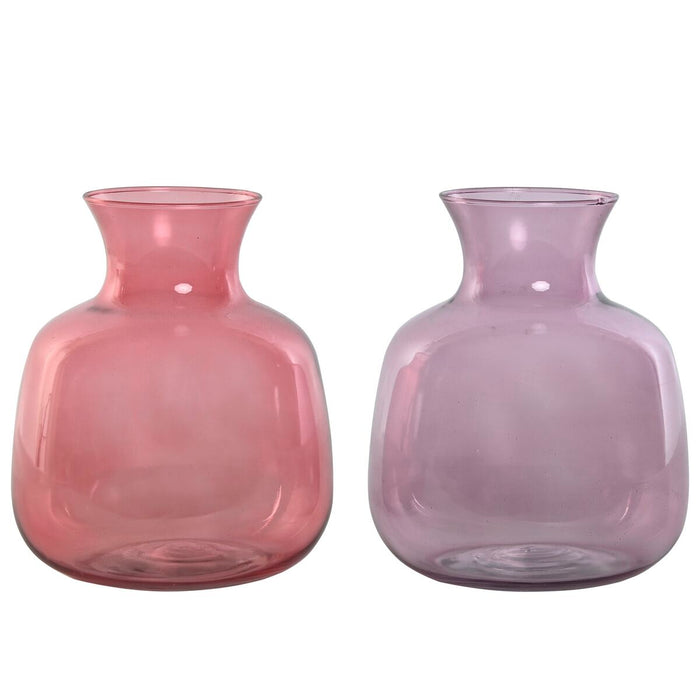 Vase Home ESPRIT Pink Lilac Crystal 16 x 16 x 19 cm (2 Units)