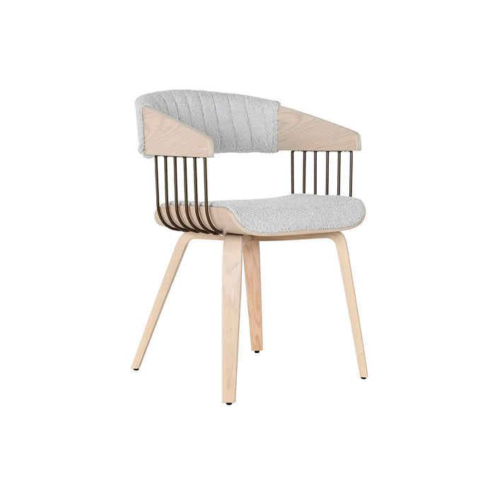 Dining Chair Home ESPRIT Grey Polyester Wood 51 x 55 x 76,5 cm