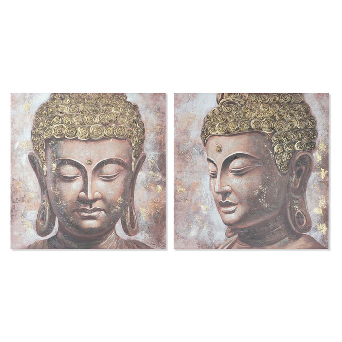 Painting Home ESPRIT Buddha Oriental 100 x 3 x 100 cm (2 Units)