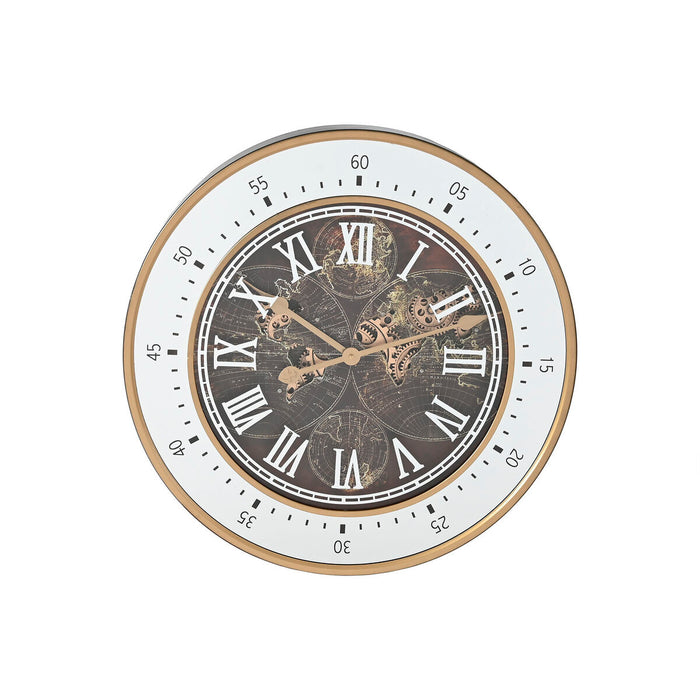 Wall Clock Home ESPRIT Brown Golden Crystal Iron 59 x 8,5 x 59 cm