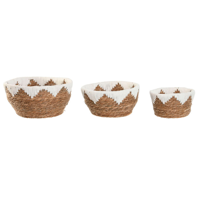 Centerpiece Home ESPRIT White Natural 30,5 x 30,5 x 14 cm (3 Pieces)