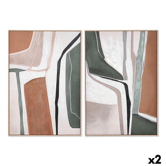 Canvas Home ESPRIT Green Beige Grey Terracotta Abstract Urban (2 Units)