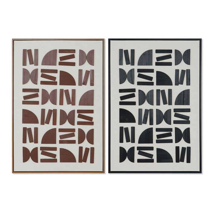 Painting Home ESPRIT Brown Black Beige Abstract Modern 63 x 3,8 x 93 cm (2 Units)