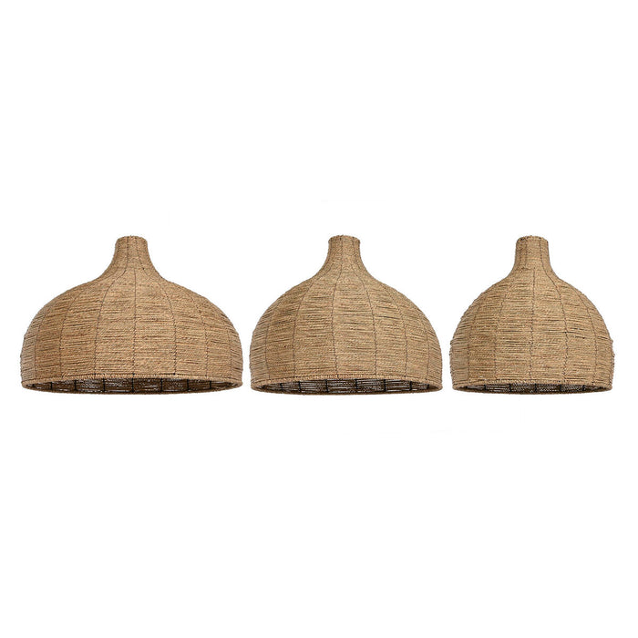 Lamp Shade Home ESPRIT Brown Fibre Natural 70 x 70 x 50 cm (3 Pieces)