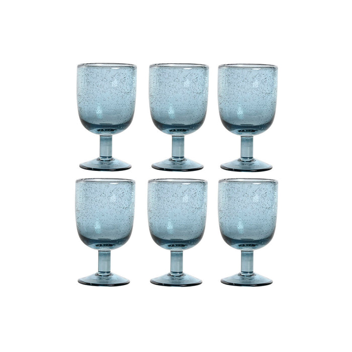 Set of cups Home ESPRIT Blue Crystal 300 ml 8 x 8 x 14 cm (6 Units)