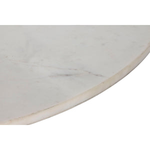 Dining Table Home ESPRIT White Natural Marble Acacia 115 x 115 x 76 cm