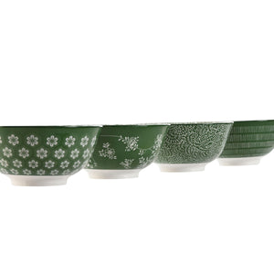 Set of bowls Home ESPRIT White Green Porcelain Shabby Chic 15 x 15 x 7 cm