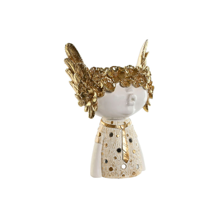 Decorative Figure Home ESPRIT White Golden 18 x 14 x 25 cm