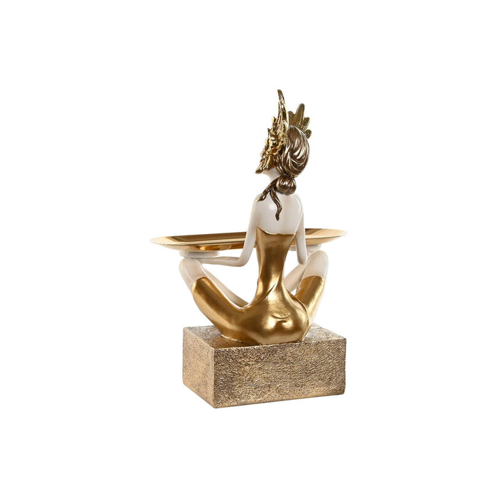 Decorative Figure Home ESPRIT White Golden 23 x 13 x 33 cm