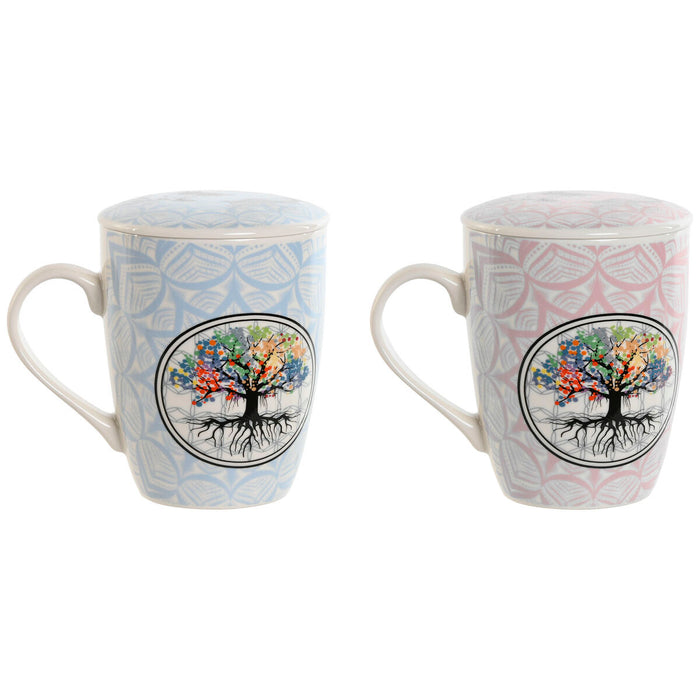 Cup with Tea Filter Home ESPRIT Blue Pink 340 ml (2 Units)