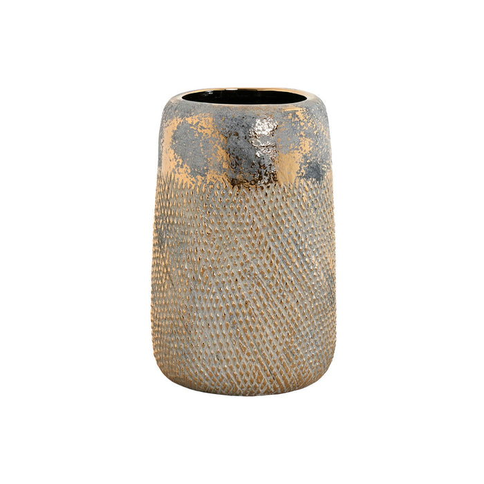 Vase Home ESPRIT Golden Bicoloured Stoneware Modern Aged finish 17 x 17 x 26 cm