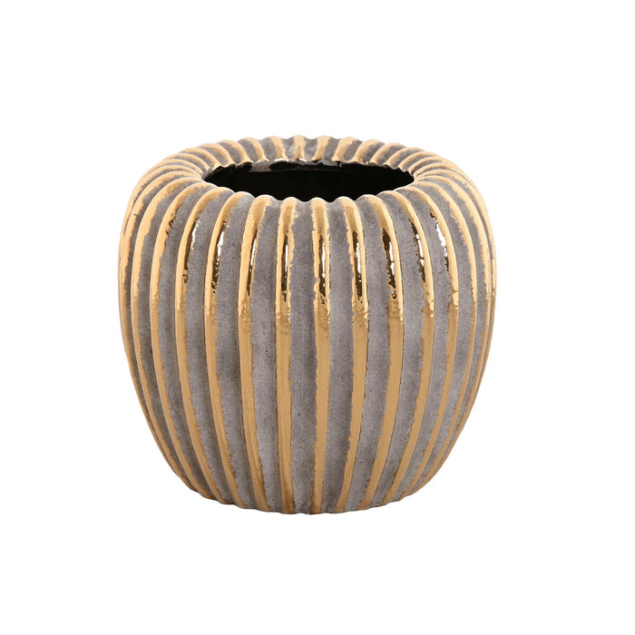 Vase Home ESPRIT Golden Stoneware Modern 19 x 19 x 16 cm