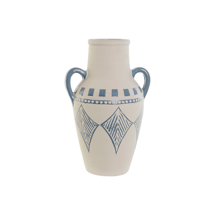 Vase Home ESPRIT Blue Brown Ceramic Mediterranean 22 x 18 x 36,5 cm 22 x 18 x 35 cm