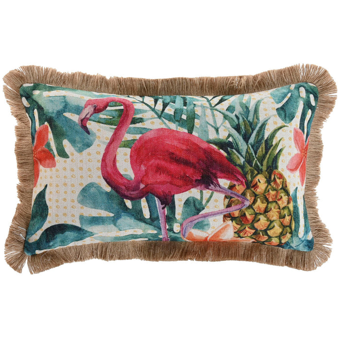 Cushion Home ESPRIT Fringe Tropical 50 x 30 cm