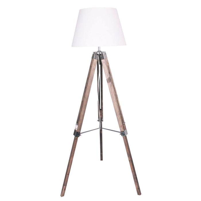 Floor Lamp Home ESPRIT White Brown Wood 40 x 40 x 150 cm