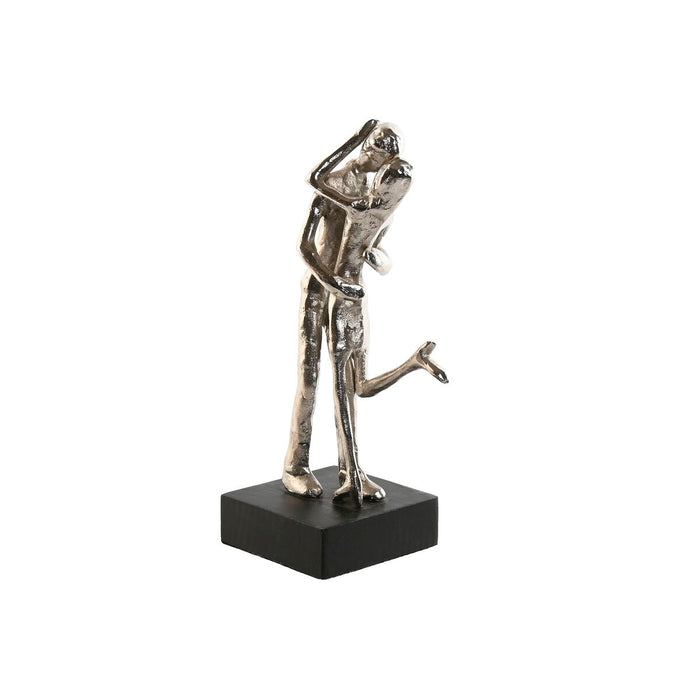 Decorative Figure Home ESPRIT Black Silver Pair 14 x 10 x 29 cm