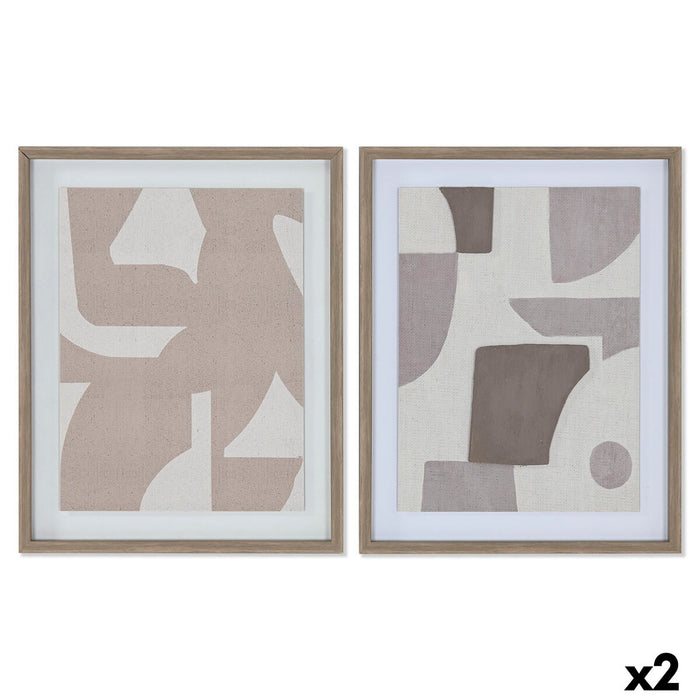 Canvas Home ESPRIT Beige Grey Abstract Modern 40 x 3 x 50 cm (2 Units)