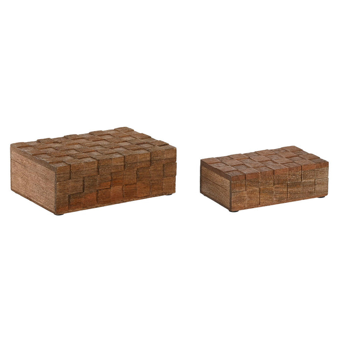 Jewelry box Home ESPRIT Natural Mango wood (2 Pieces)