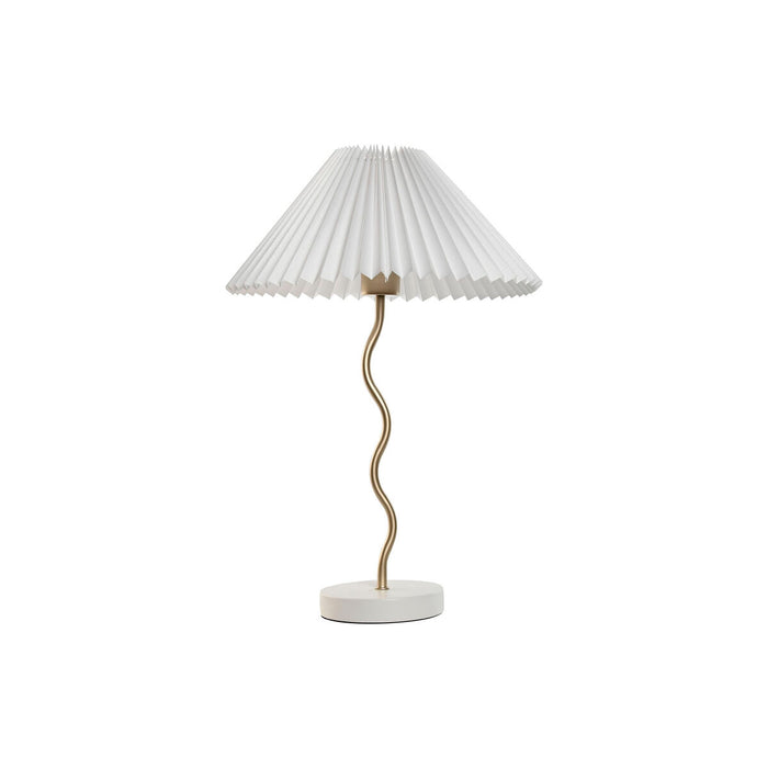 Desk lamp Home ESPRIT White Golden Linen Metal 50 W 220 V 36 x 36 x 52 cm