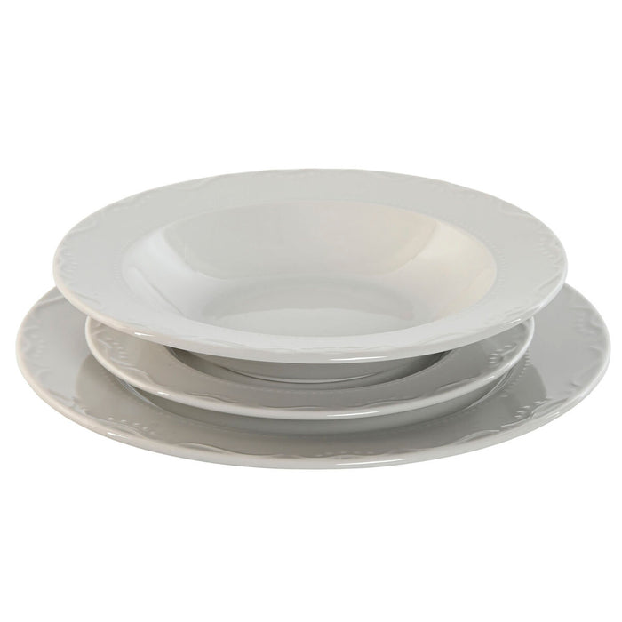 Dinnerware Set Home ESPRIT White Porcelain 27 x 27 x 2 cm 18 Pieces